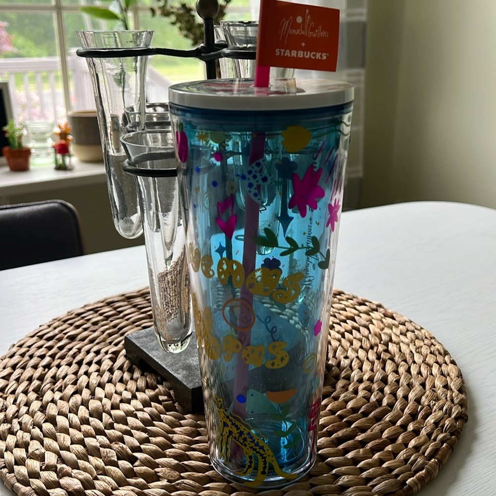 Brand New STARBUCKS 2023 Fall 24oz TUMBLER - Manuela Guillen Buenas Vibras - Picture 3 of 13